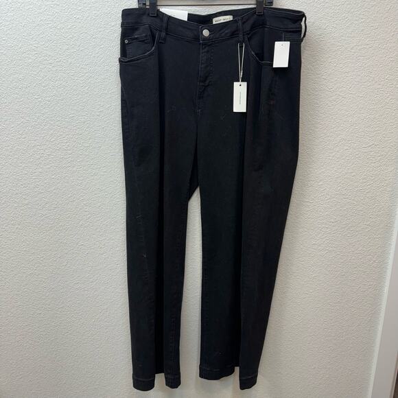 Warp + Weft Denim - Warp + Weft Jeans Womens Plus Size 18 Black Nice Cote Wide Leg Jeans New
